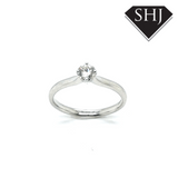 9ct White Gold Diamond Single Stone Ring