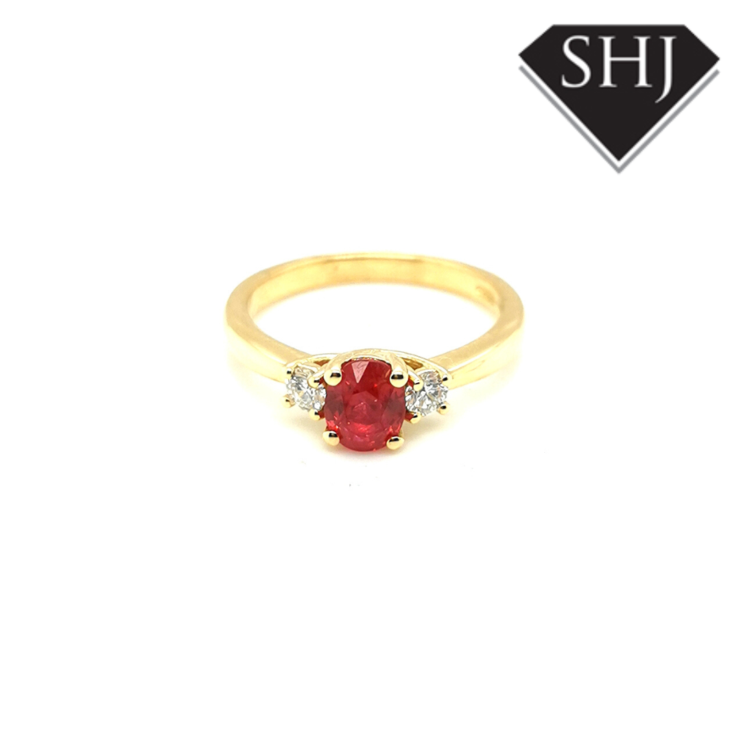 18ct Yellow Gold Ruby and Diamond Ring