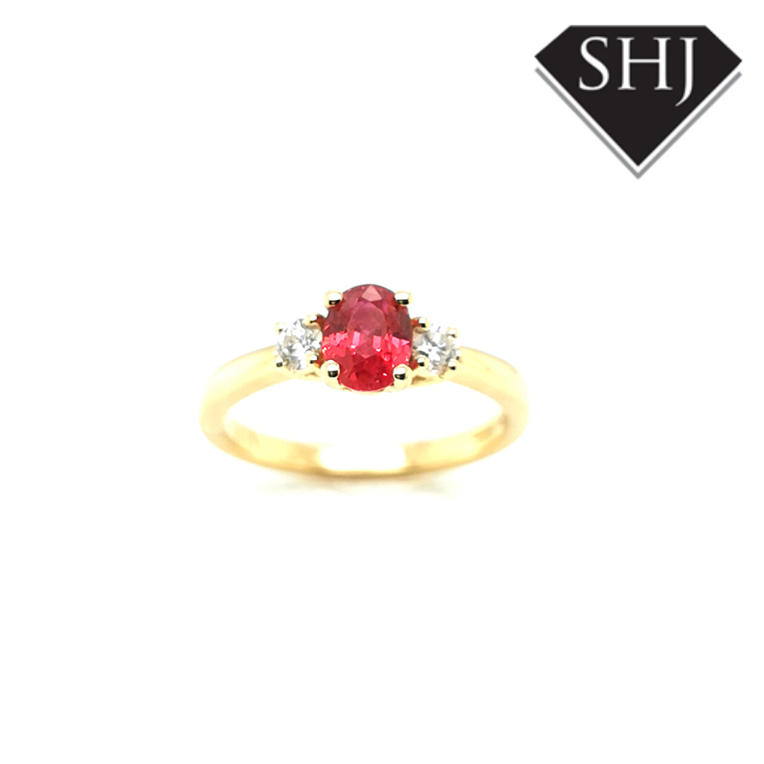 18ct Yellow Gold Ruby and Diamond Ring