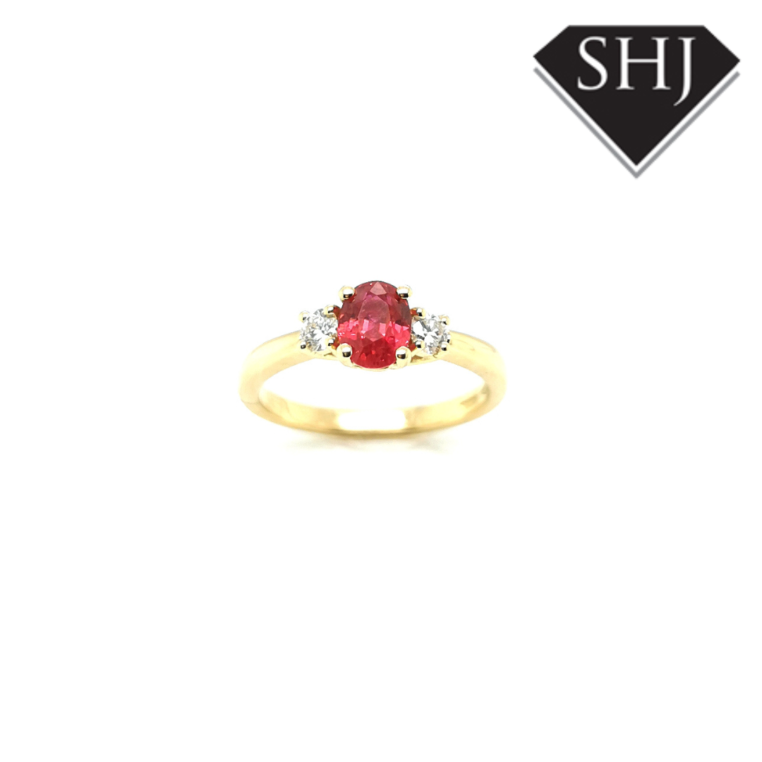 18ct Yellow Gold Ruby and Diamond Ring