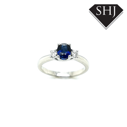 18ct White Gold Sapphire and Diamond Ring