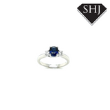 18ct White Gold Sapphire and Diamond Ring