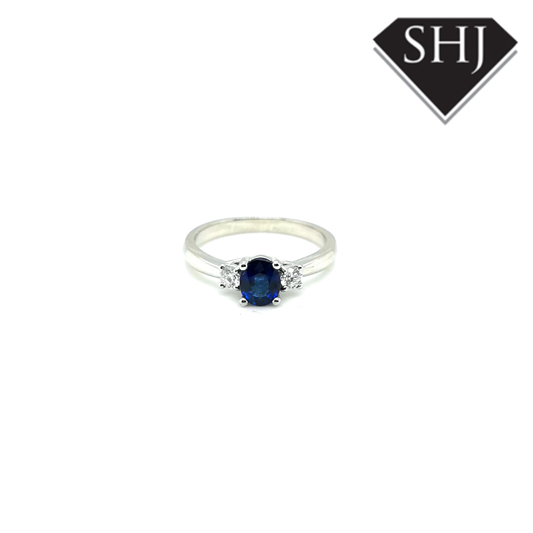 18ct White Gold Sapphire and Diamond Ring