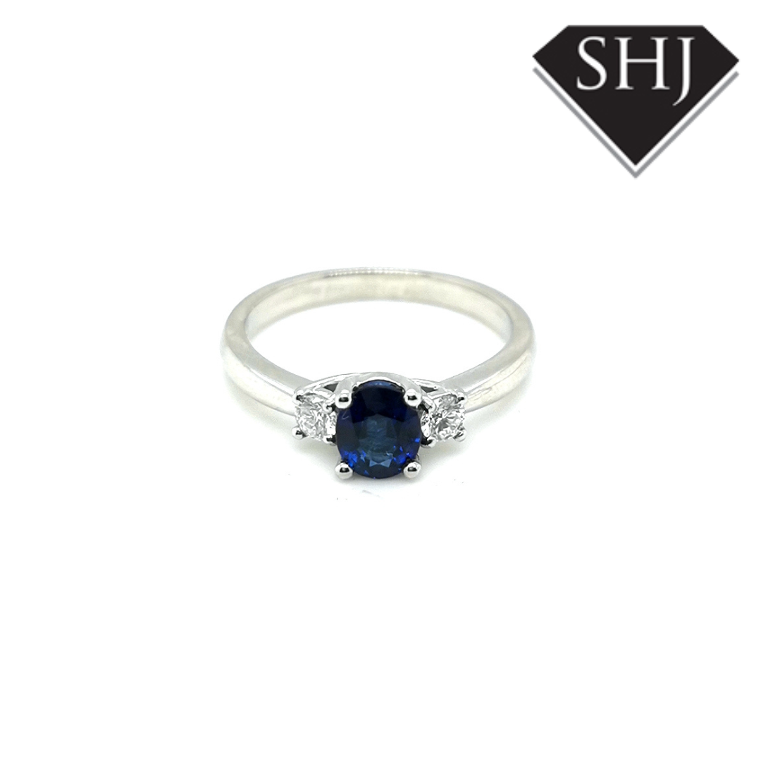 18ct White Gold Sapphire and Diamond Ring