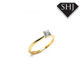 Affordable Luxury 18ct Yellow Gold/White Gold Single Stone Ring 0.30pt