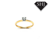 Affordable Luxury 18ct Yellow Gold/White Gold Single Stone Ring 0.30pt