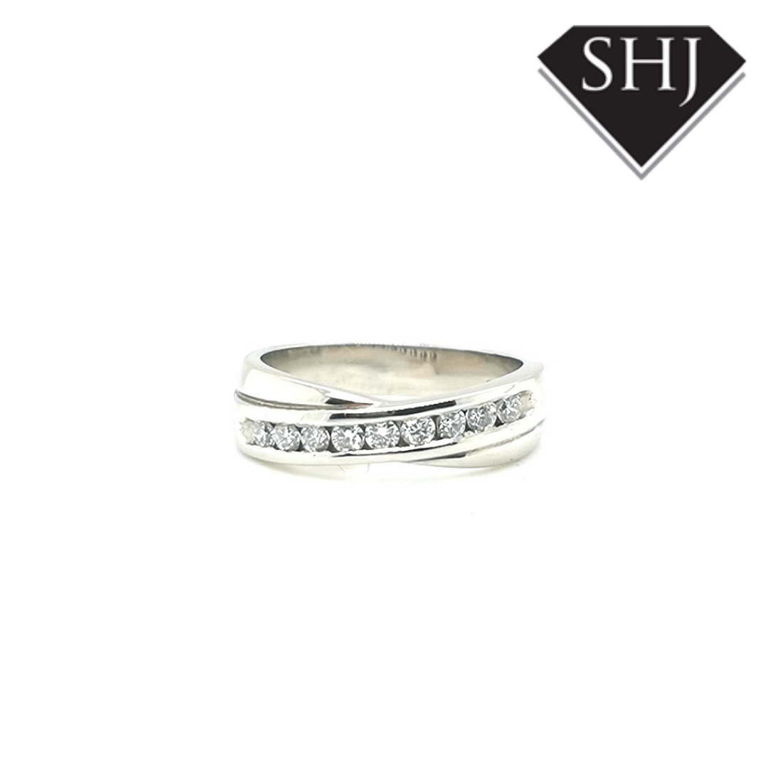 Platinum Diamond Set Band on a twist