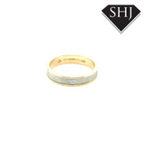 18ct White Gold/Yellow Gold Diamond Band M