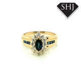 18ct Yellow Gold Sapphire and Diamond Cluster