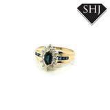 18ct Yellow Gold Sapphire and Diamond Cluster