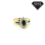 18ct Yellow Gold Sapphire and Diamond Cluster