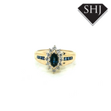 18ct Yellow Gold Sapphire and Diamond Cluster
