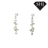 9ct White Gold Diamond Drop Earrings