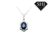 18ct White Gold Sapphire and Diamond Necklace