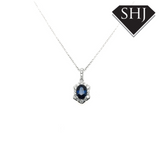 18ct White Gold Sapphire and Diamond Necklace