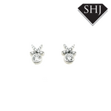 18ct White Gold Diamond Kiss Earrings