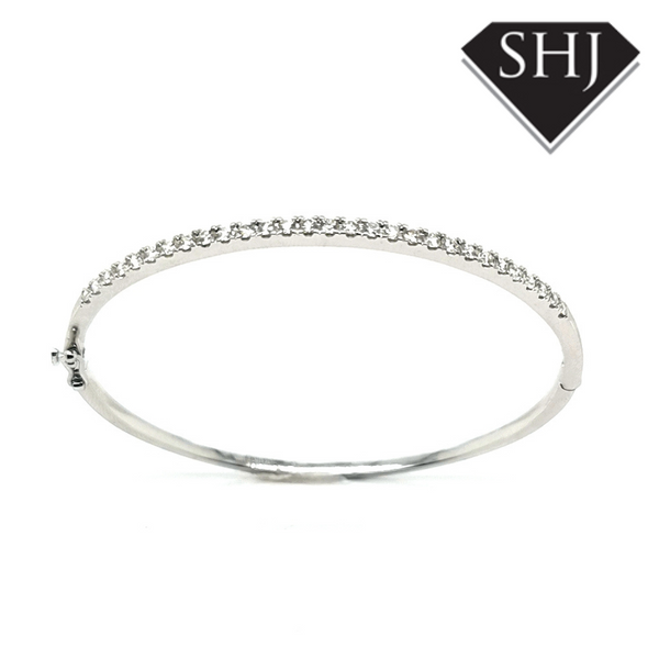 9ct White Gold Bangle 1.01ct