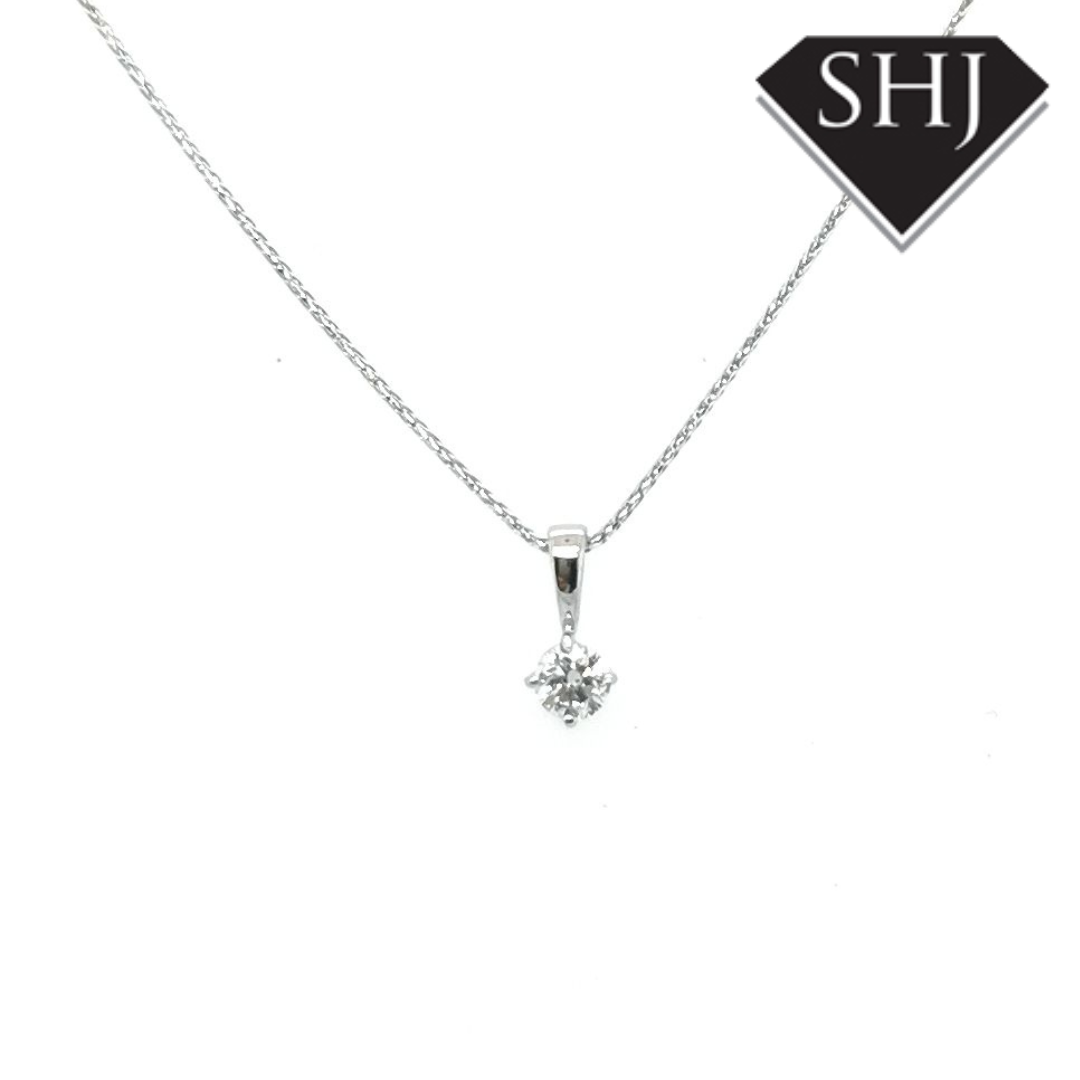 9ct White Gold Diamond Pendant 0.33ct