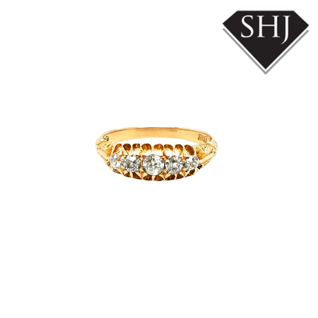 18ct Yellow Gold Diamond 5 Stone Ring