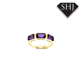 9ct Yellow Gold Amethyst Ring