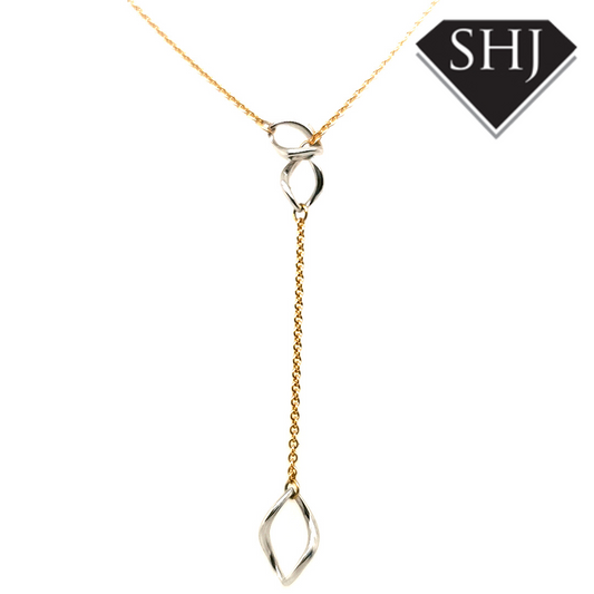 18ct Yellow Gold /White Gold Lariat Necklace