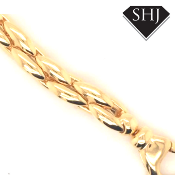 Yellow Gold on Silver Close Link Bracelet